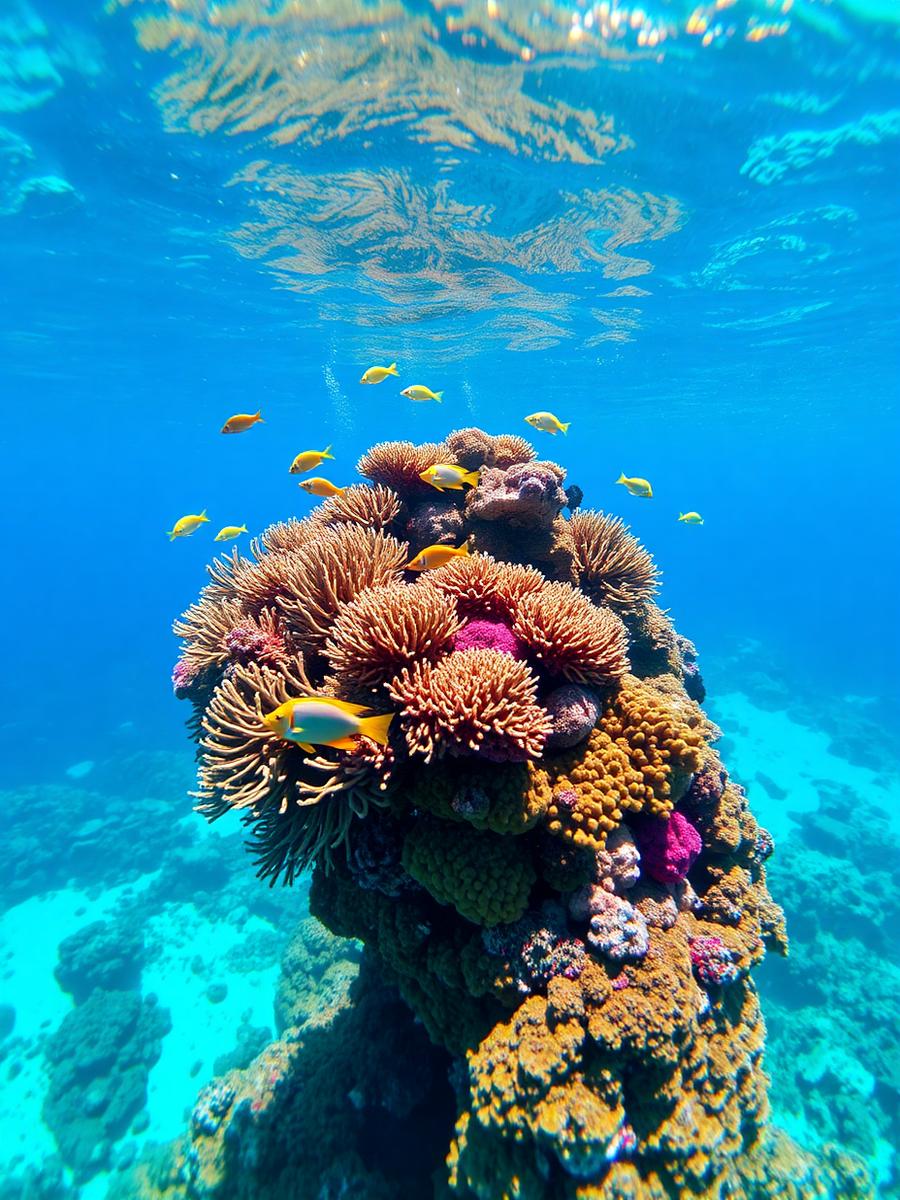 Arrecife de coral con peces tropicales